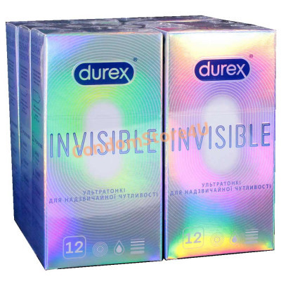 Блок презервативов Durex 6 пачек №12 Invisible