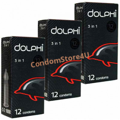 Презервативы Dolphi 3в1 36шт (3*12)