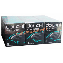 Блок презервативів Dolphi Super Dotted точкові №72 (24 пачки по 3 шт)