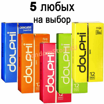 MIX Condoms DOLPHI 48pc assorted (4*12pc)