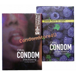 Condoms EGZO Oral 3 шт (with taste and aroma BLACKBERRY for ORAL sex, МИНЕТА)