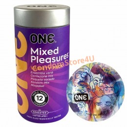 ONE Mixed Pleasures Condom Set 12pcs - 6 Types