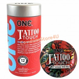 ONE Tattoo Touch Textured Condoms 12pcs Tattoo Design