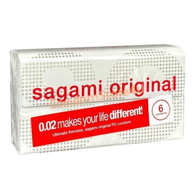 Polyurethane condoms SAGAMI Original 0.02 (6pcs)⭐️CondomStore4u.com