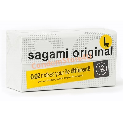 Polyurethane condoms SAGAMI Original 0.02 L-Size (12pcs)⭐️CondomStore4u.com