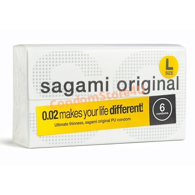 Polyurethane condoms SAGAMI Original 0.02 L-Size (6pcs)⭐️CondomStore4u.com