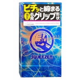 SAGAMI Squeeze Condoms 6 Tight-Fit Zones 10pcs Japan