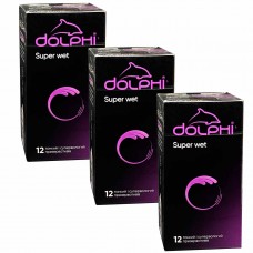 Condoms Dolphi Super Wet 36 pcs (3 packs of 12 pcs)