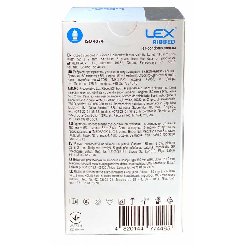 Condoms LEX Ribbed 24 pcs — photo 4