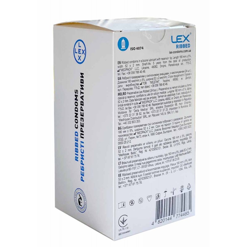 Condoms LEX Ribbed 24 pcs — photo 2