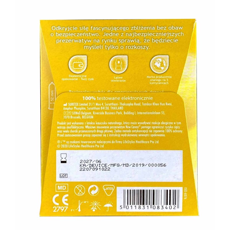 Condoms NEW CARESS Safeness 3 pcs — photo 2
