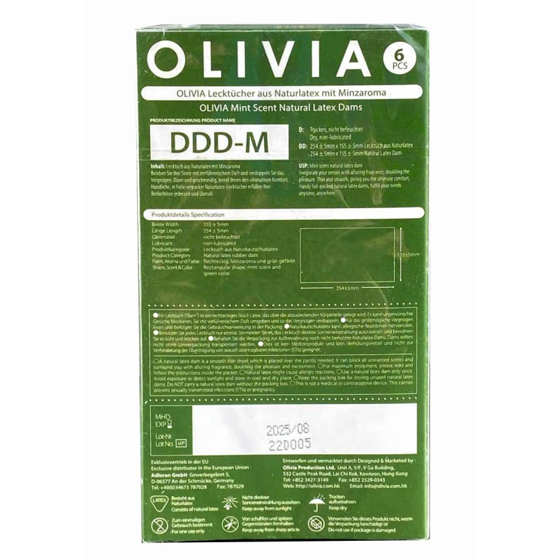 Latex dental dams Olivia Oral Dams Mint 6 pcs mint — photo 2