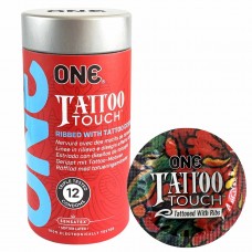 Textured condoms ONE Tattoo Touch 12 pcs (tattoo design)