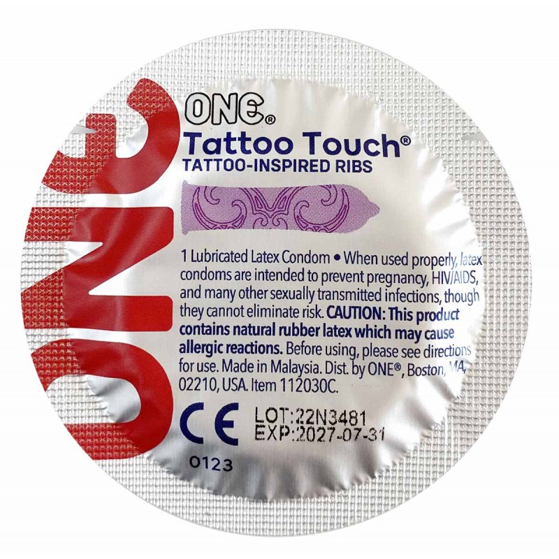 Текстуровані презервативи ONE Tattoo Touch 12шт (тату-дизайн) — фото 9