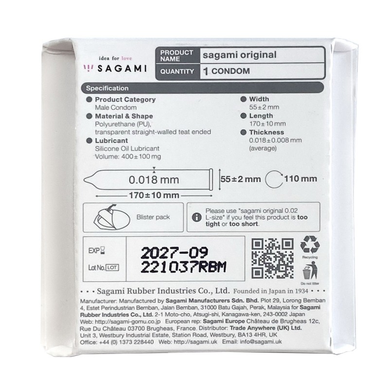 Polyurethane condoms Sagami Original 0.01 1 pcs — photo 2