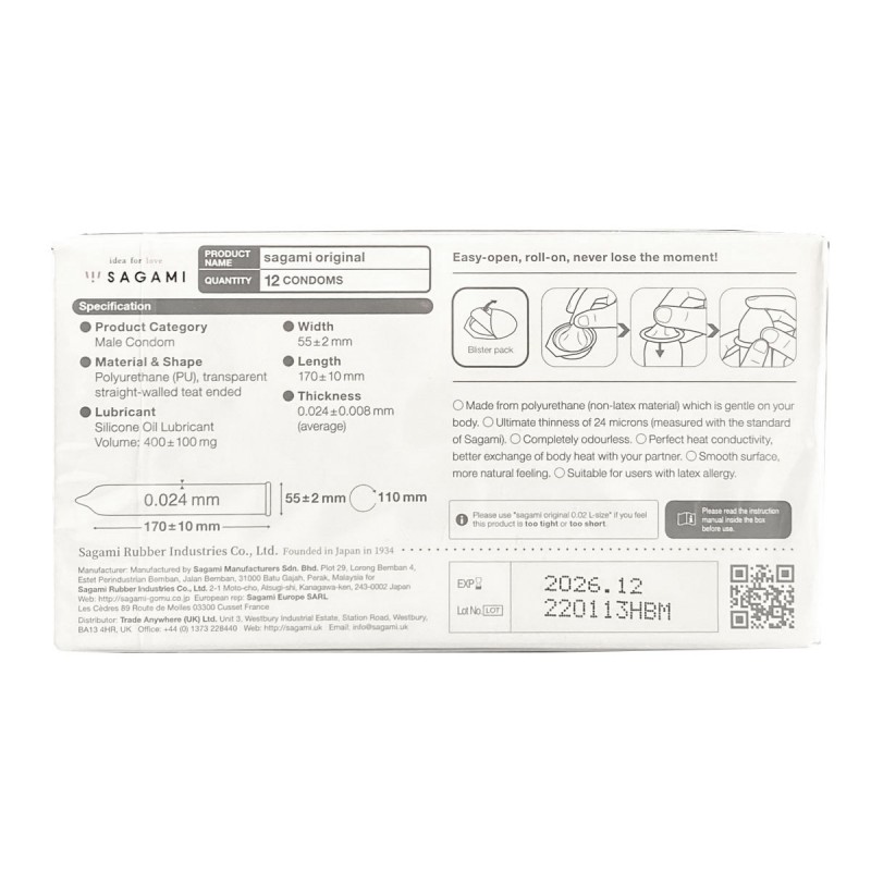 Polyurethane condoms Sagami Original 0.02 12 pcs — photo 2