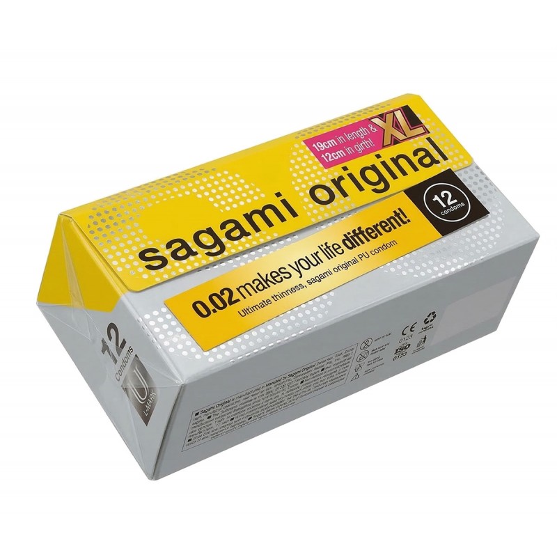 Поліуретанові презервативи Sagami Original 0.02 XL-Size (дуже великі) 12шт — фото 3