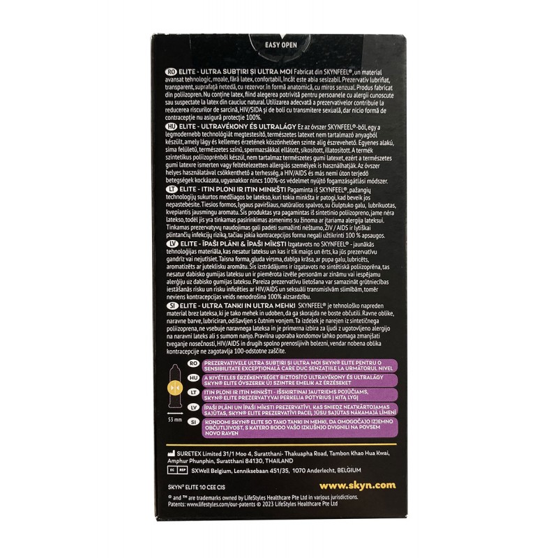 Condoms SKYN Elite super thin non-latex 60 pcs (6 packs of 10 pcs) — photo 2