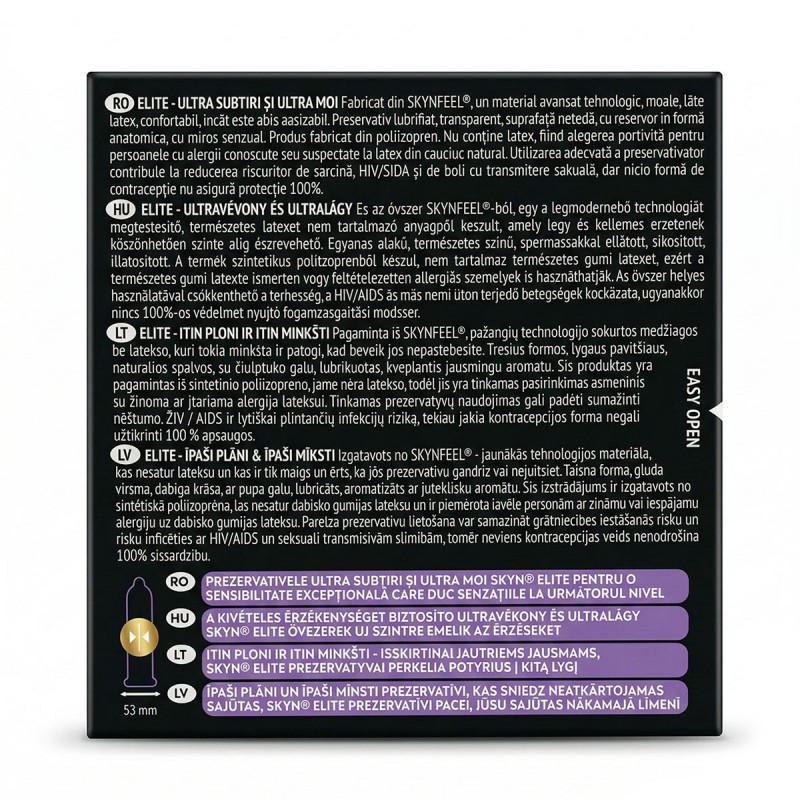 Condoms SKYN Elite super thin non-latex 15 pcs (5 packs of 3 pcs) — photo 2