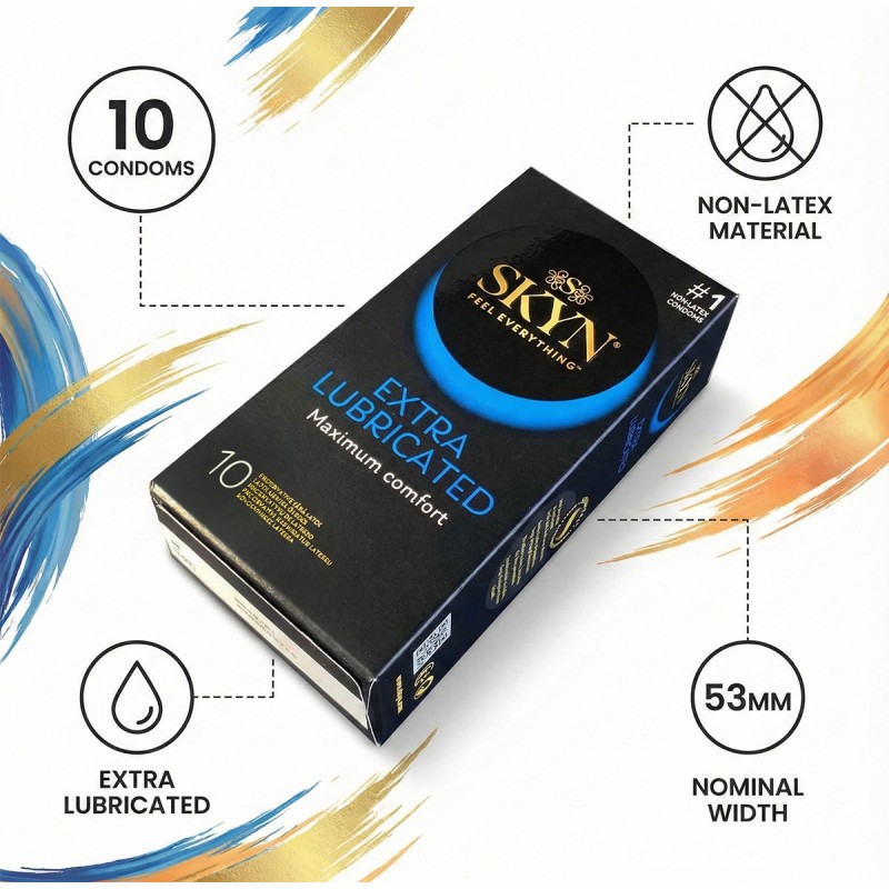 Condoms SKYN Extra Lube extra lubricated non-latex 60 pcs (6 packs of 10 pcs) — photo 4