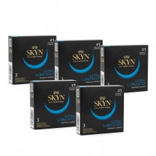 Condoms SKYN Extra Lube 15 pcs (5 packs of 3 pcs)