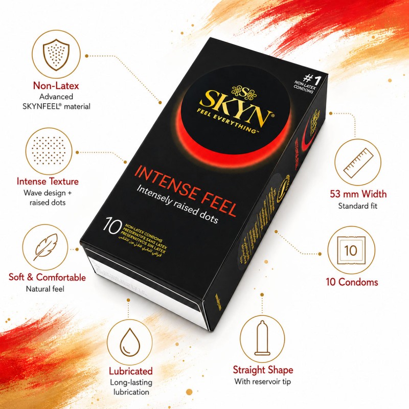 Condoms SKYN Intense Feel dotted non-latex 60 pcs (6 packs of 10 pcs) — photo 3