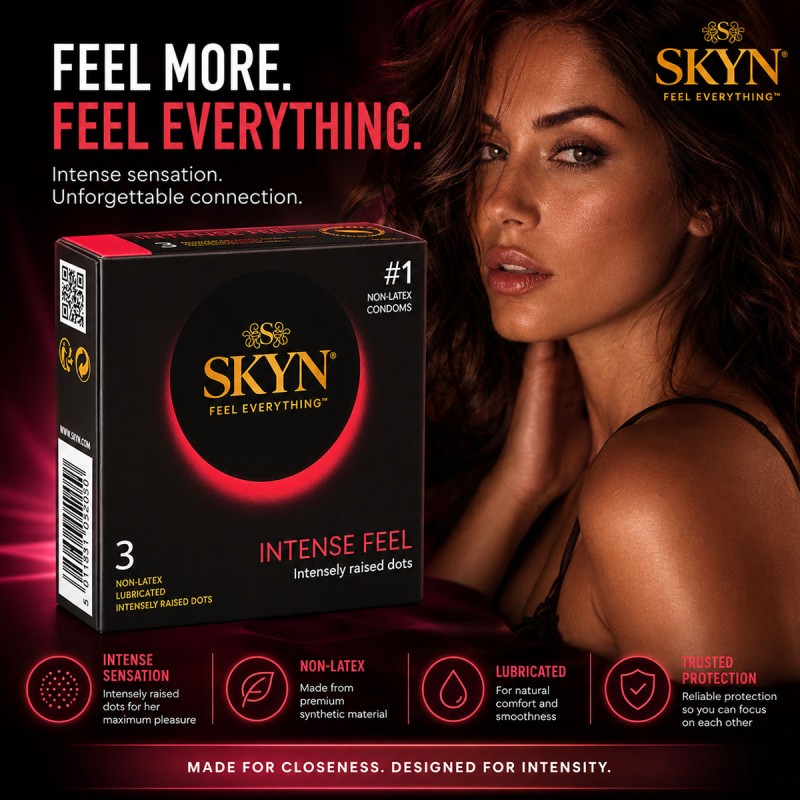 Condoms SKYN Intense Feel dotted non-latex 3 pcs — photo 4