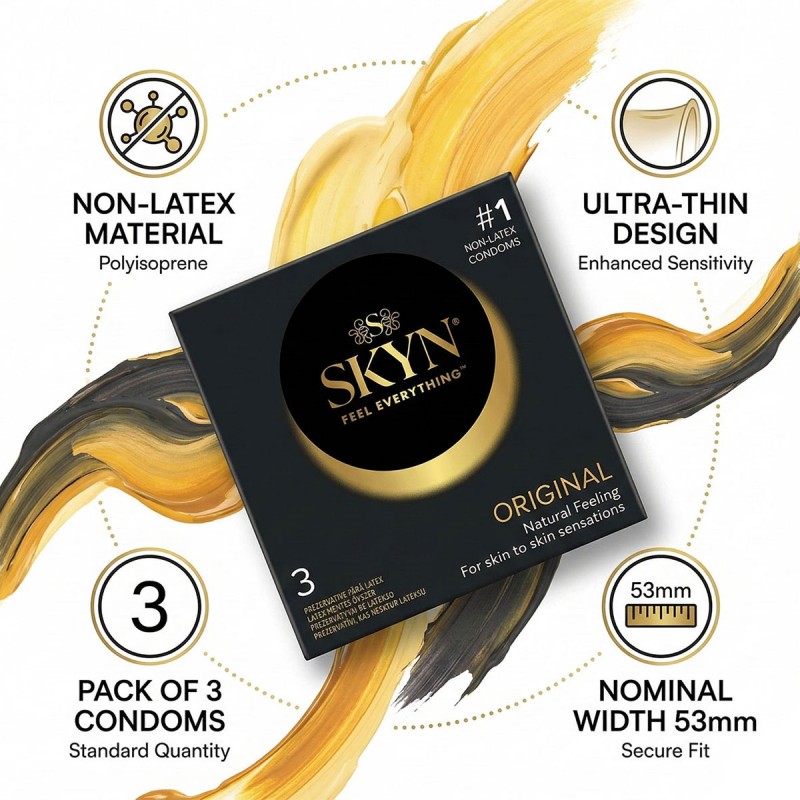 Condoms SKYN Original non-latex 15 pcs (5 packs of 3 pcs) — photo 3