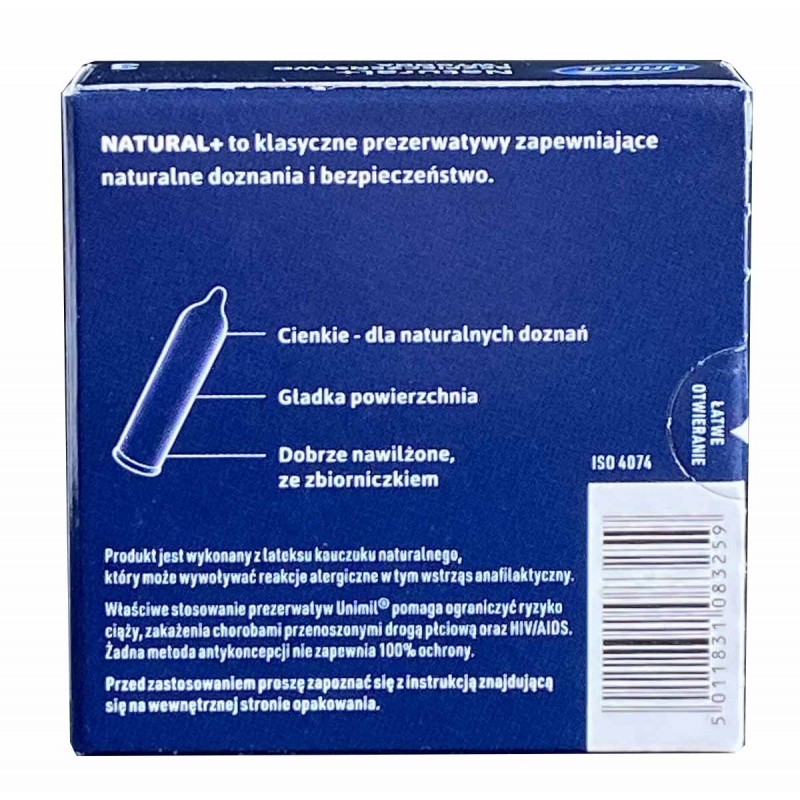 Condoms UNIMIL Natural 3 pcs — photo 2