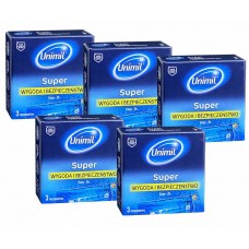 Condoms UNIMIL Super 15 pcs (5 packs of 3 pcs)