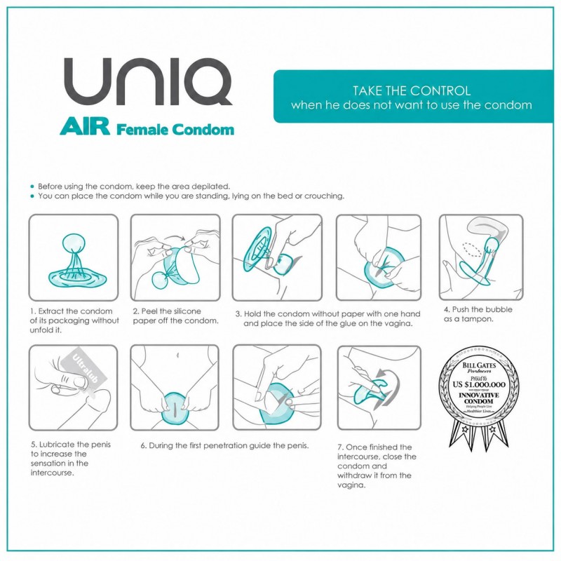 Female condoms UNIQ Air Female 3 pcs — photo 5