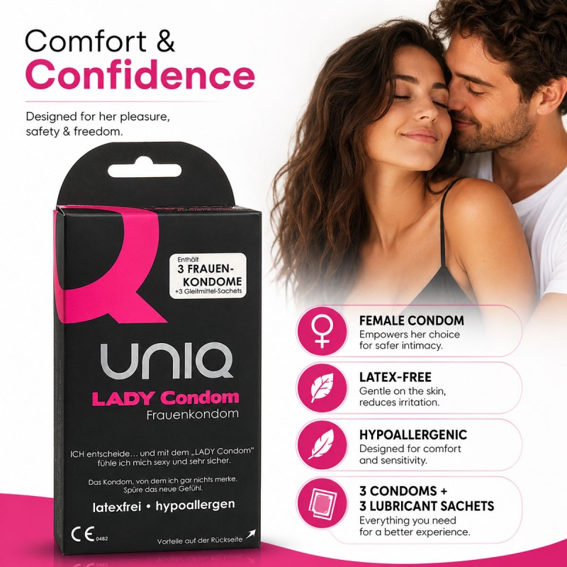 UNIQ Lady Condom Non-Latex Female Condoms 3 pcs — photo 4