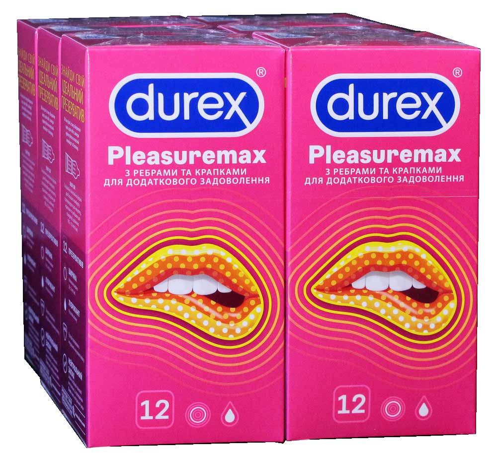 Блок презервативов Durex 6 пачек №12 Pleasuremax
